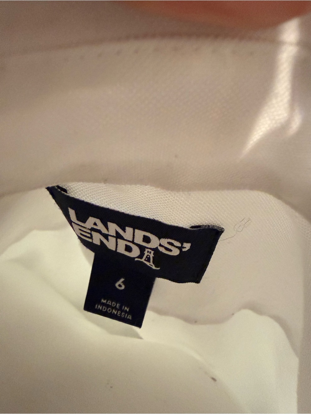 Lands' End White Button-Down Oxford Shirt - Picture 3 of 3